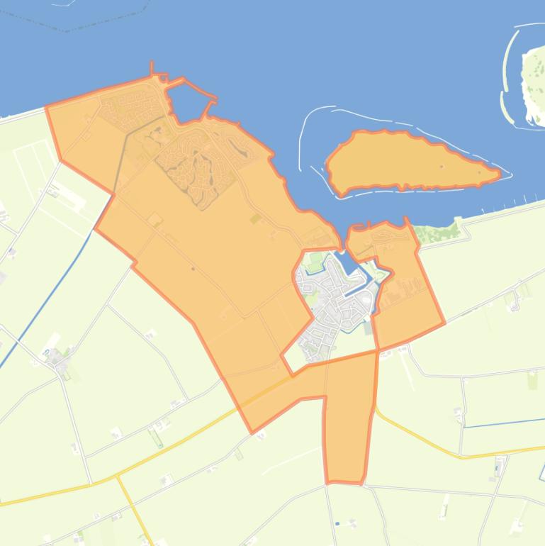 Kaart van de buurt Verspreide huizen Brouwershaven.