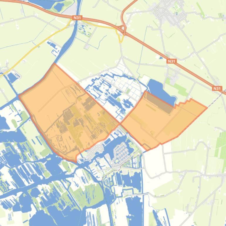 Kaart van de buurt Verspreide huizen Earnewâld.