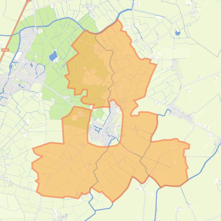 Kaart van de buurt Verspreide huizen Easterein.