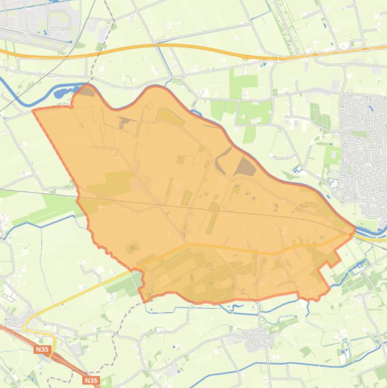 Kaart van de buurt Verspreide huizen Emmen-De Marshoek.