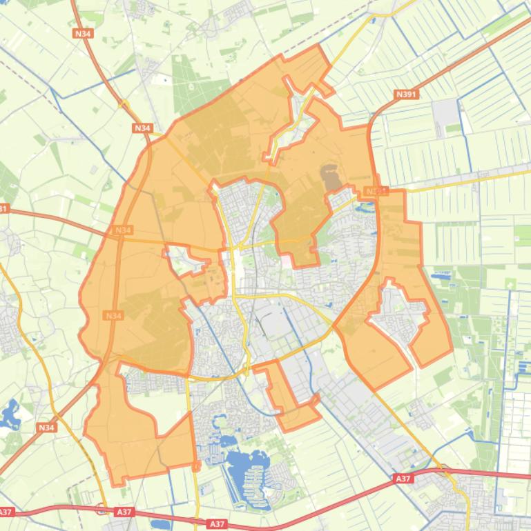 Kaart van de buurt Verspreide huizen Emmen.