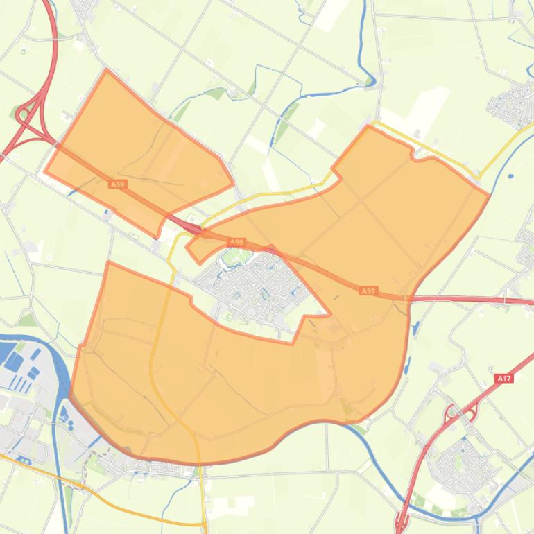 Kaart van de buurt Verspreide huizen Fijnaart.