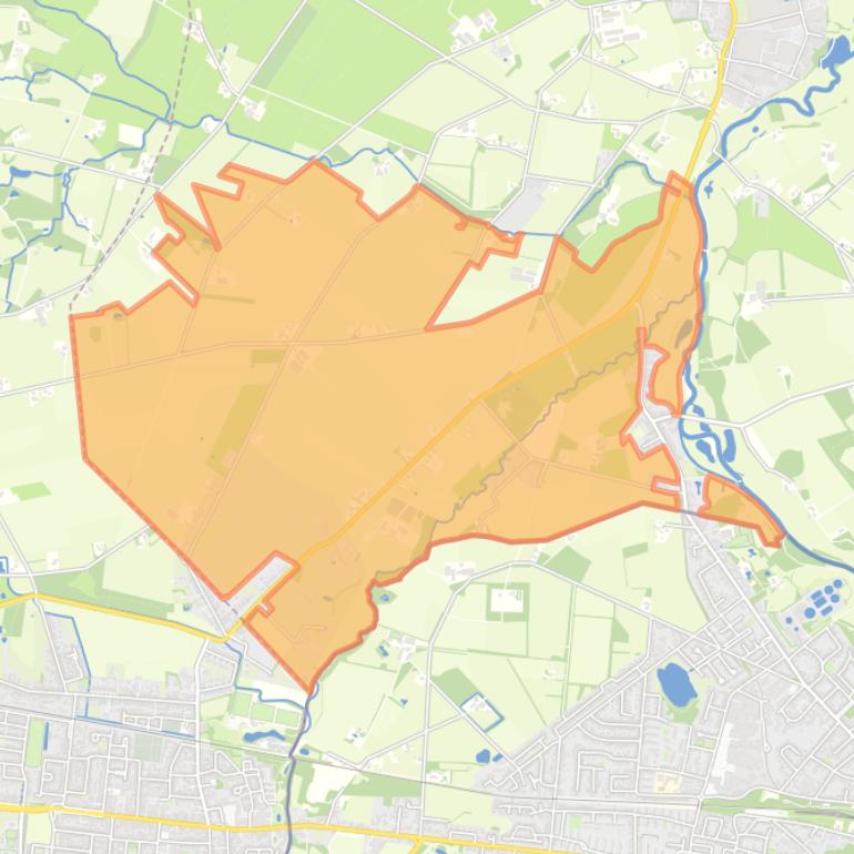 Kaart van de buurt Verspreide huizen Glane.