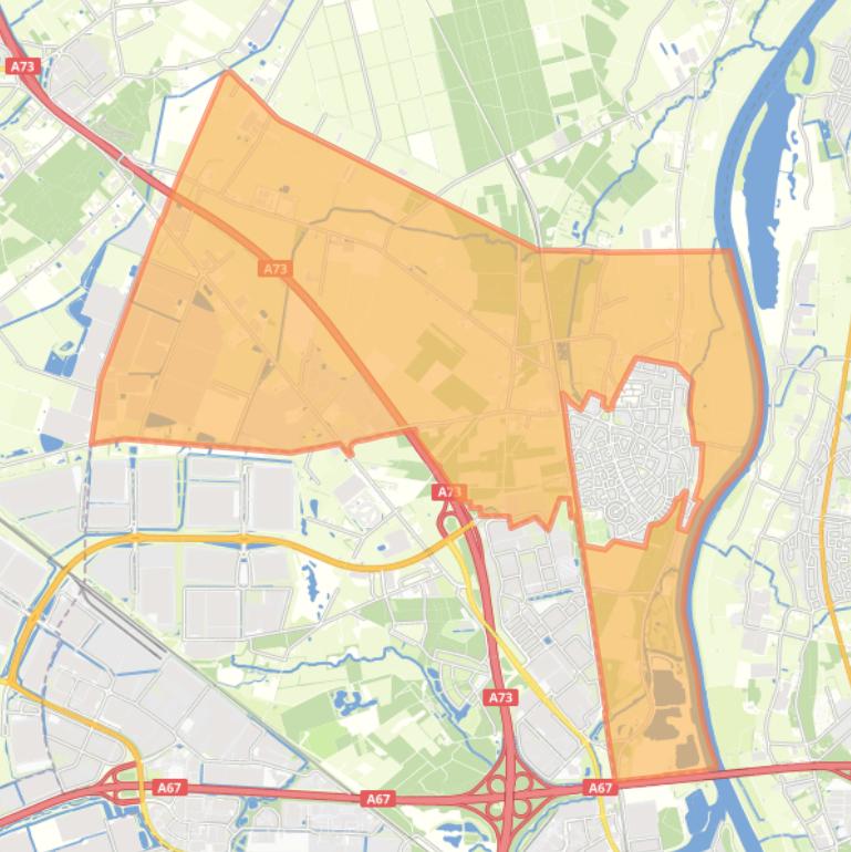 Kaart van de buurt Verspreide huizen Grubbenvorst.