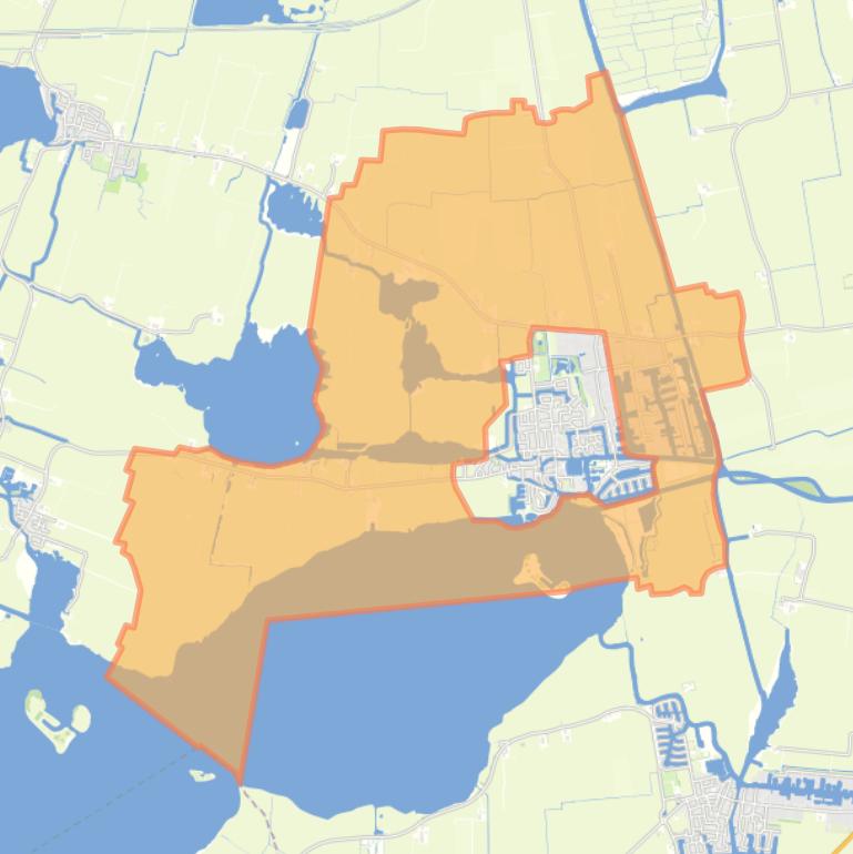 Kaart van de buurt Verspreide huizen Heeg.