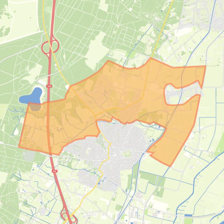 Kaart van de buurt Verspreide huizen Heerde-Noord en Hoorn.