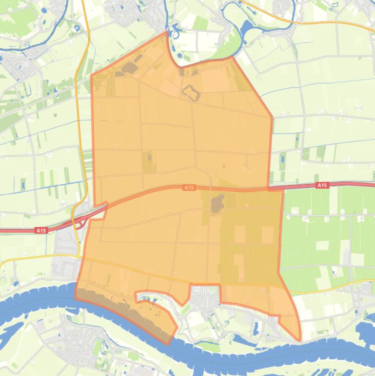 Kaart van de buurt Verspreide huizen Herwijnen.