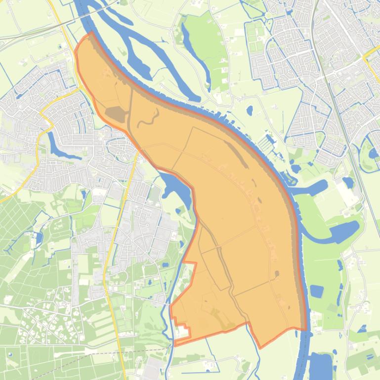 Kaart van de buurt Verspreide huizen Hoenwaard.