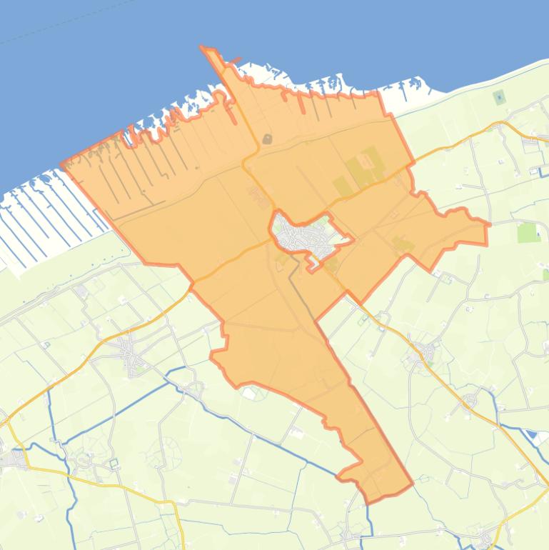 Kaart van de buurt Verspreide huizen Holwerd.