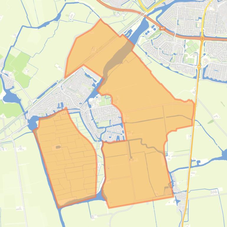 Kaart van de buurt Verspreide huizen IJlst.