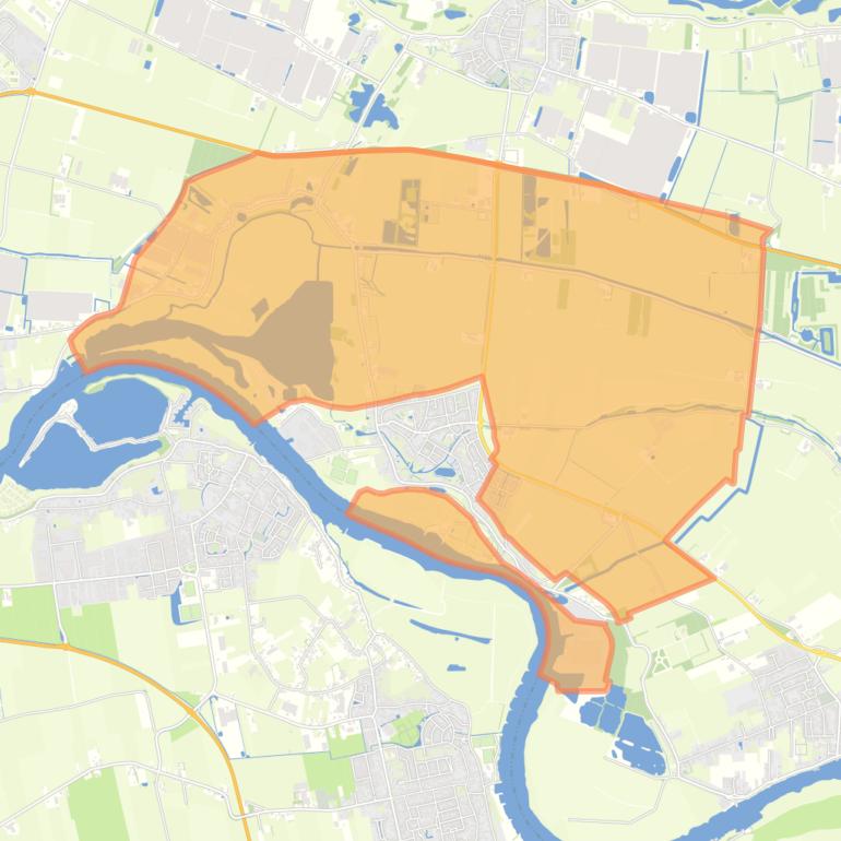 Kaart van de buurt Verspreide huizen in de polder Aalst.