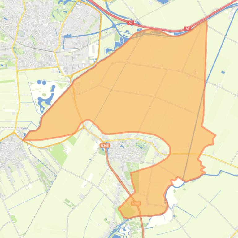 Kaart van de buurt Verspreide huizen in de polder Blijham.