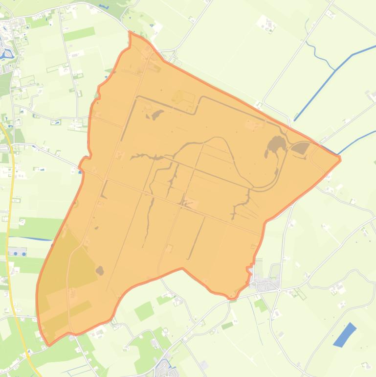 Kaart van de buurt Verspreide huizen in de polders Burger Nieuwland.