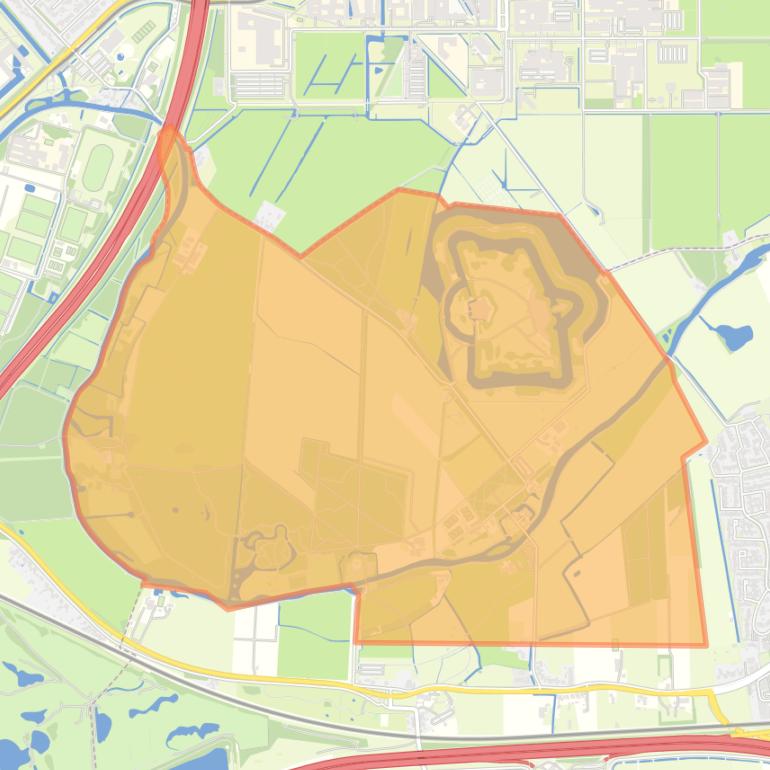 Kaart van de buurt Verspreide huizen in het noorden.