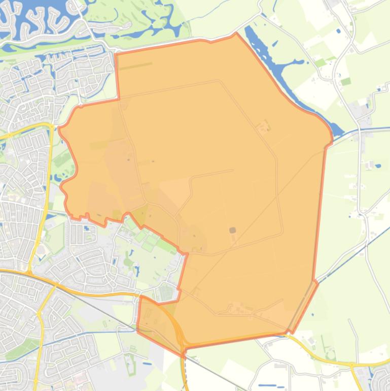 Kaart van de buurt Verspreide huizen in het Oosten.