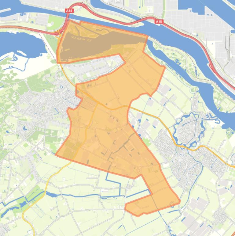 Kaart van de buurt Verspreide huizen in het Oosten.