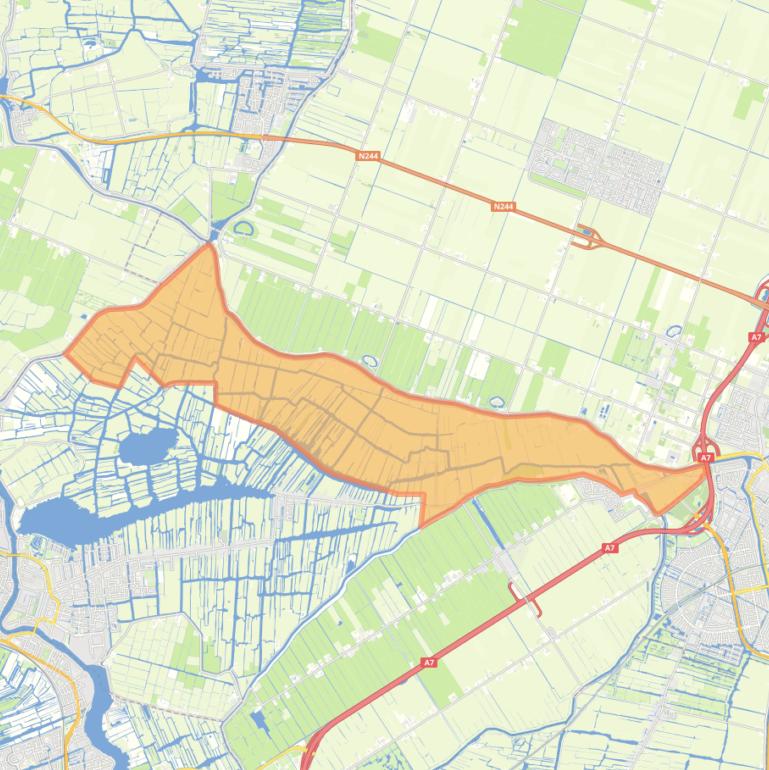 Kaart van de buurt Verspreide huizen Kanaal- en Oudelandsdijk.