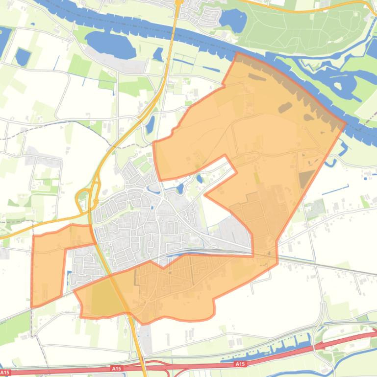 Kaart van de buurt Verspreide huizen Kesteren.