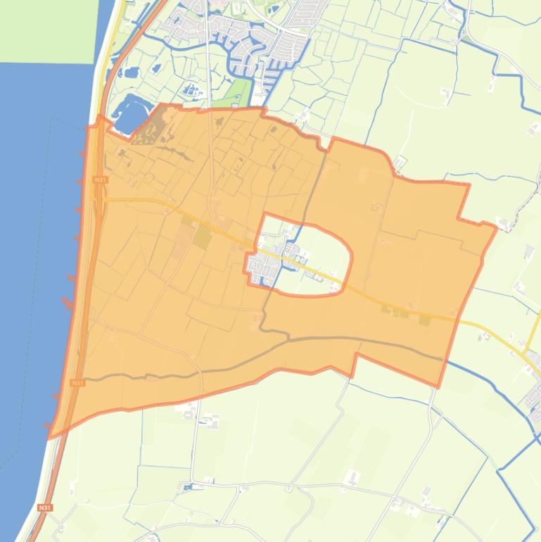 Kaart van de buurt Verspreide huizen Kimswerd.