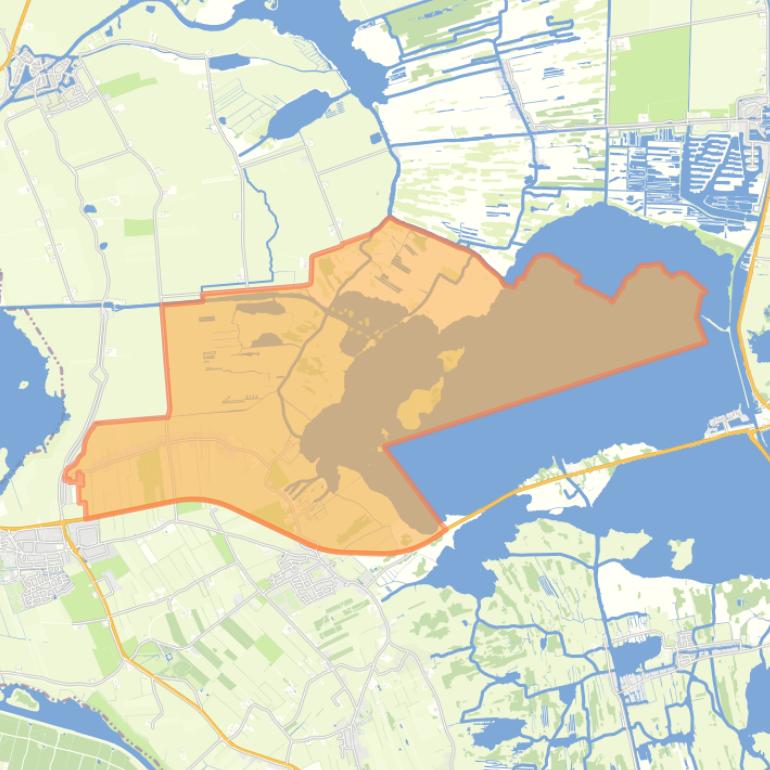 Kaart van de buurt Verspreide huizen Leeuwte (gedeeltelijk).