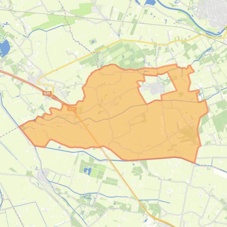 Kaart van de buurt Verspreide huizen Lenthe.