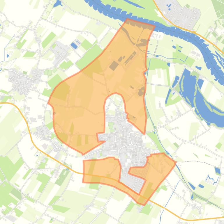 Kaart van de buurt Verspreide huizen Lienden.