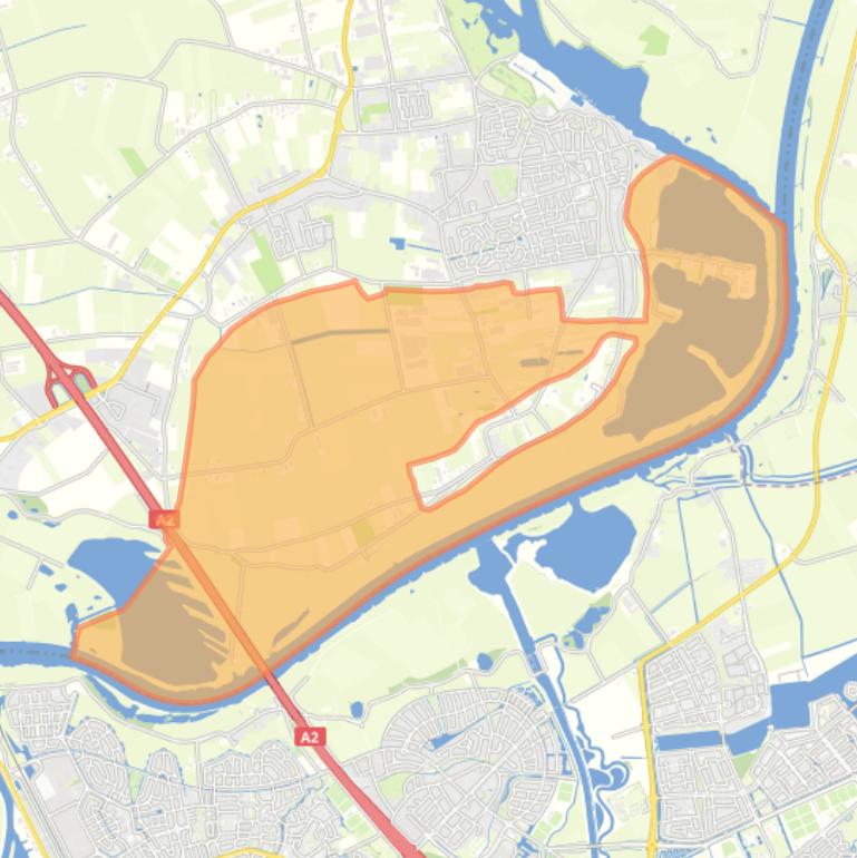 Kaart van de buurt Verspreide huizen Maasdijk en Uiterwaarden.