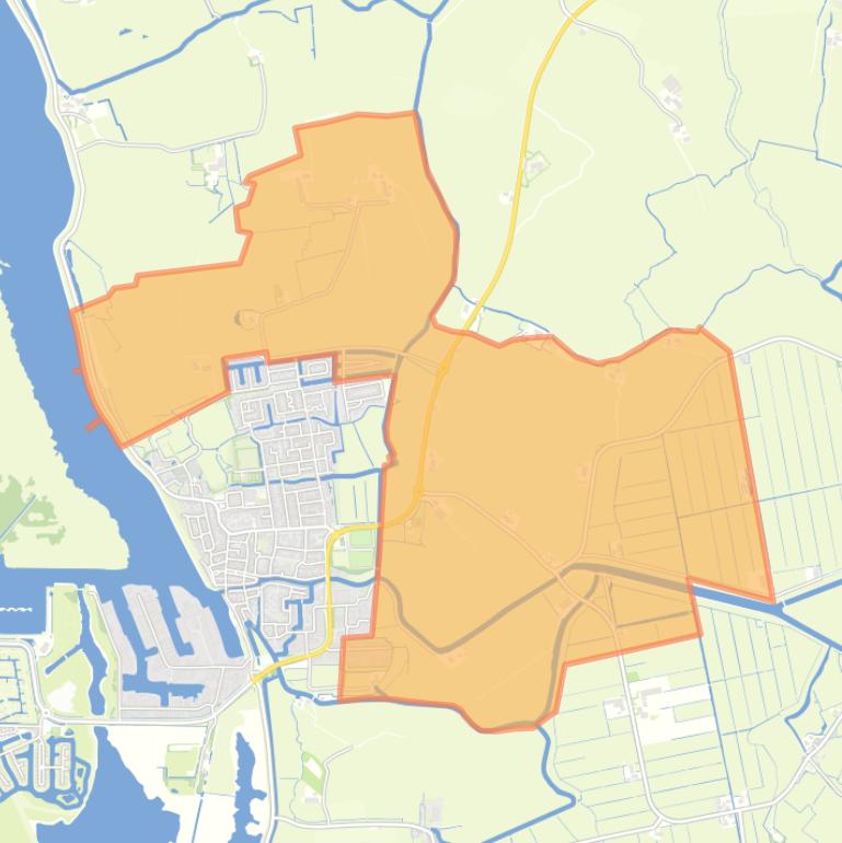 Kaart van de buurt Verspreide huizen Makkum.