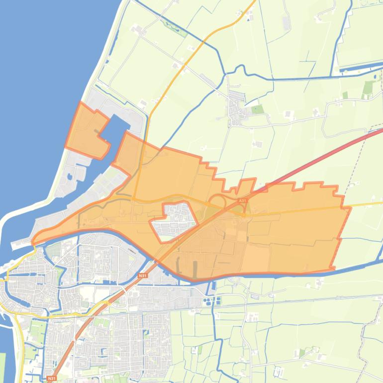 Kaart van de buurt Verspreide huizen Midlum.