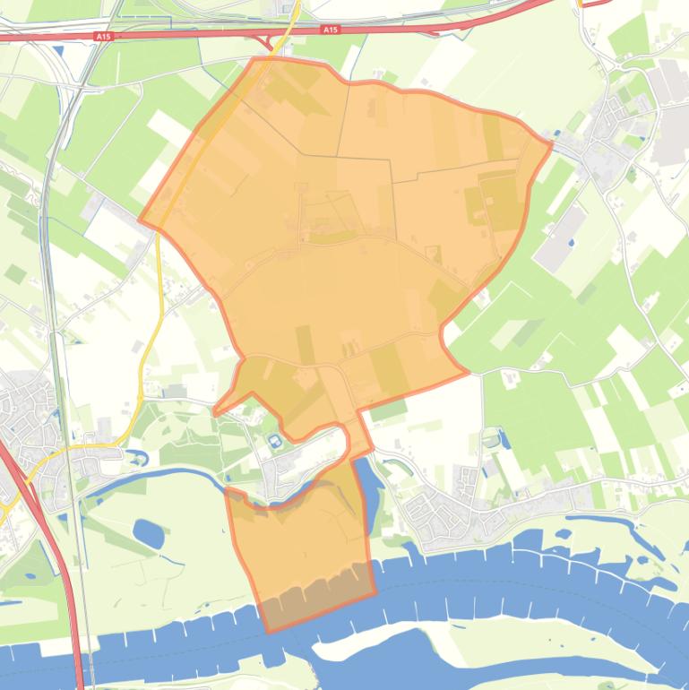 Kaart van de buurt Verspreide huizen Neerijnen.