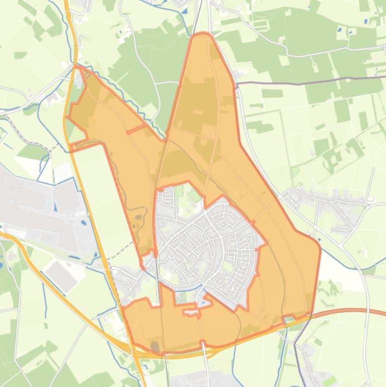 Kaart van de buurt Verspreide huizen Nieuwstadt.