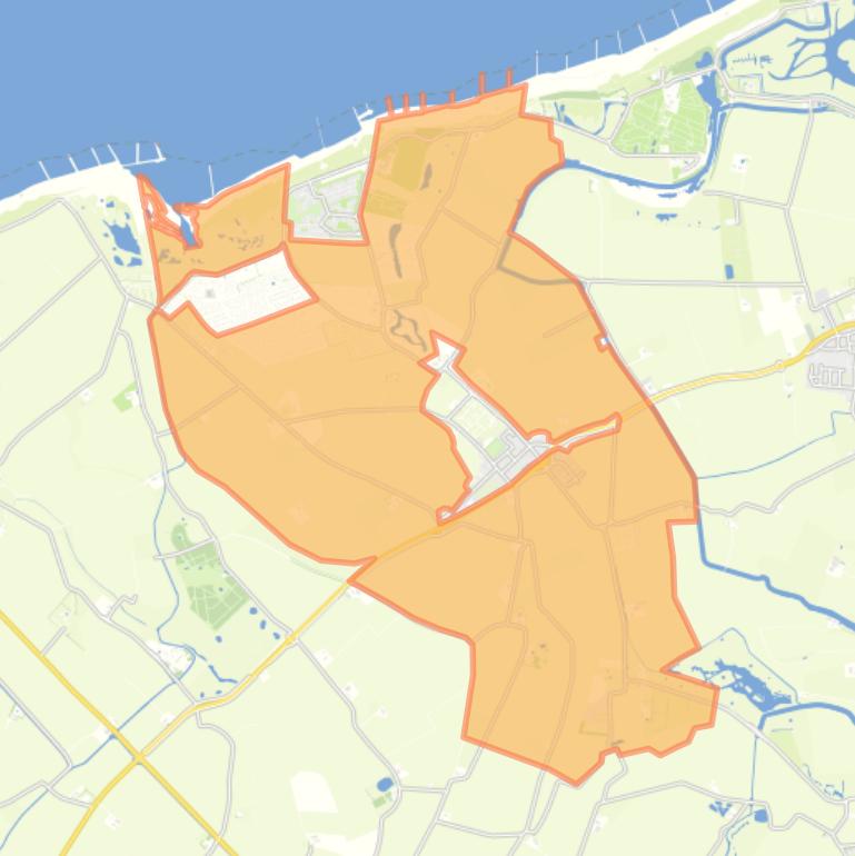 Kaart van de buurt Verspreide huizen Nieuwvliet.