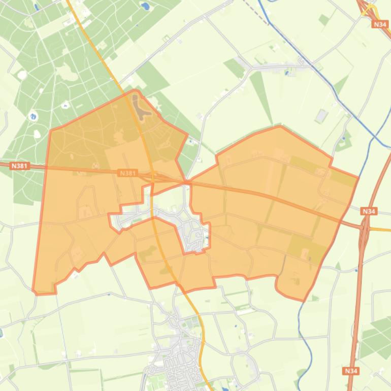 Kaart van de buurt Verspreide huizen Noord-Sleen.