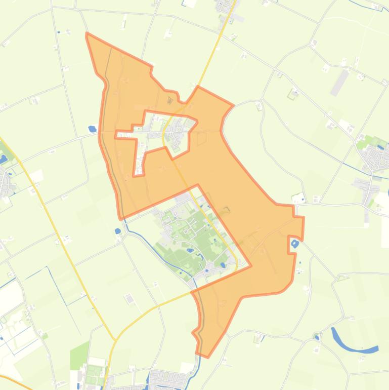 Kaart van de buurt Verspreide huizen Noordgouwe en Schuddebeurs.