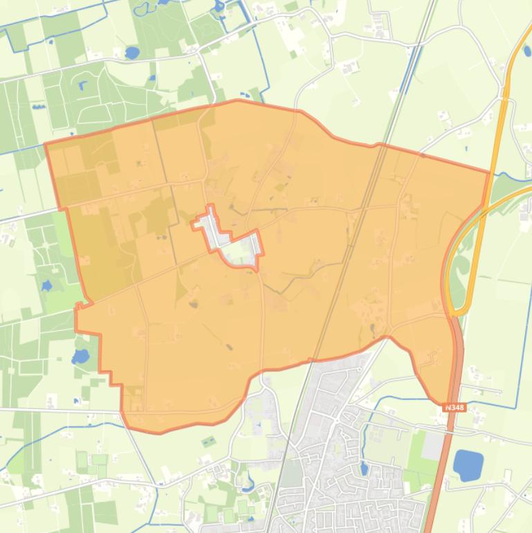 Kaart van de buurt Verspreide huizen Oeken.