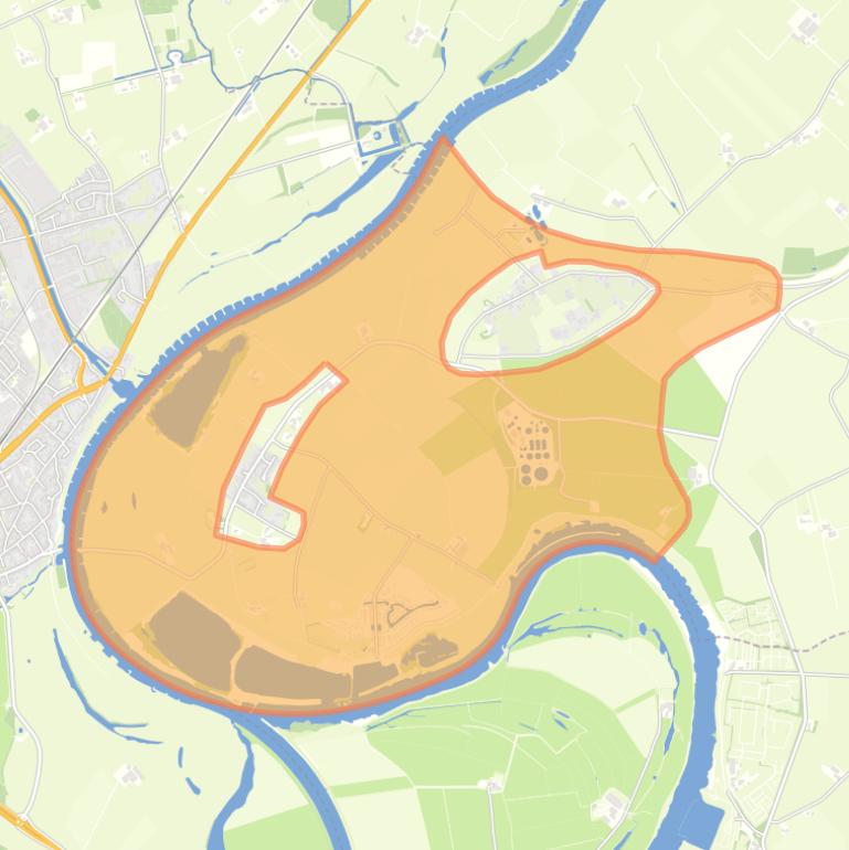 Kaart van de buurt Verspreide huizen Olburgen en Rha.