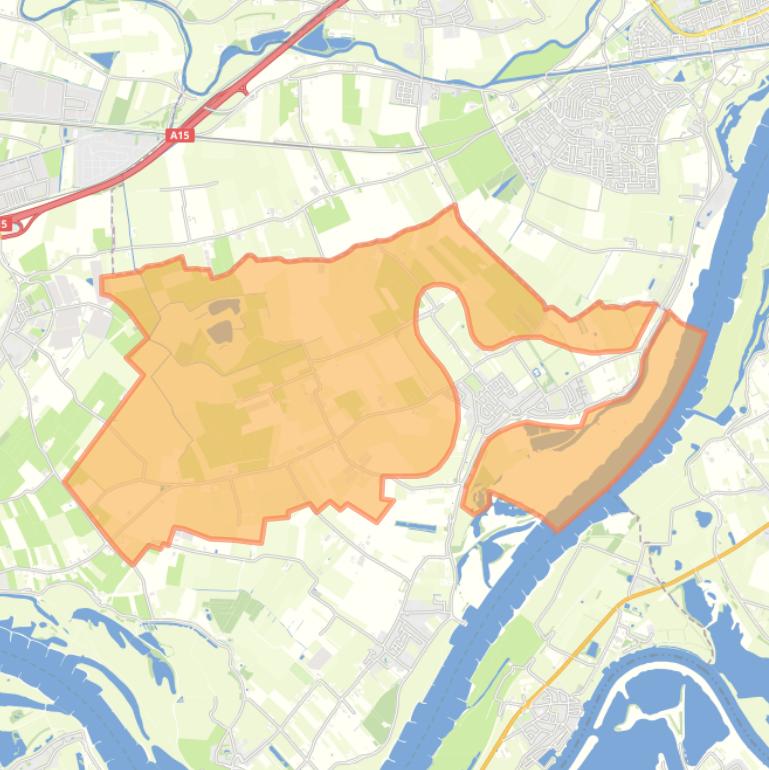 Kaart van de buurt Verspreide huizen Ophemert.