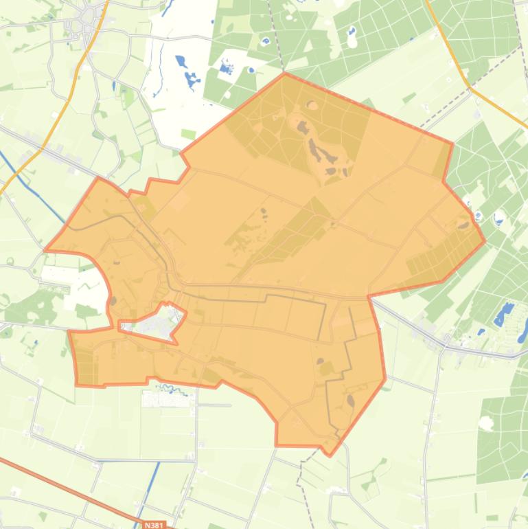 Kaart van de buurt Verspreide huizen Orvelte.