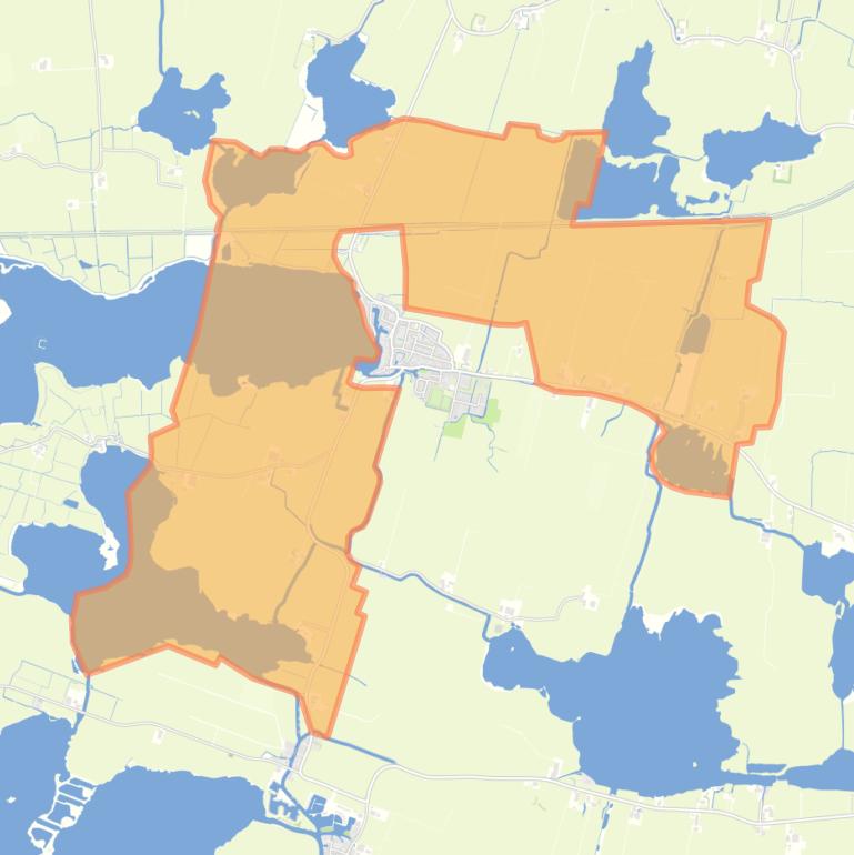 Kaart van de buurt Verspreide huizen Oudega.