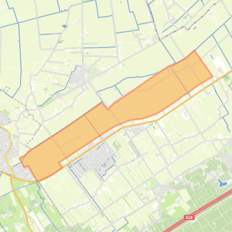 Kaart van de buurt Verspreide huizen polder Oldebroek.