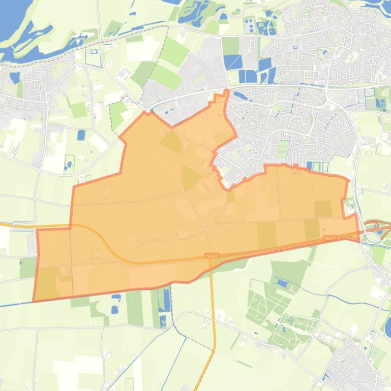 Kaart van de buurt Verspreide huizen Puiflijk.