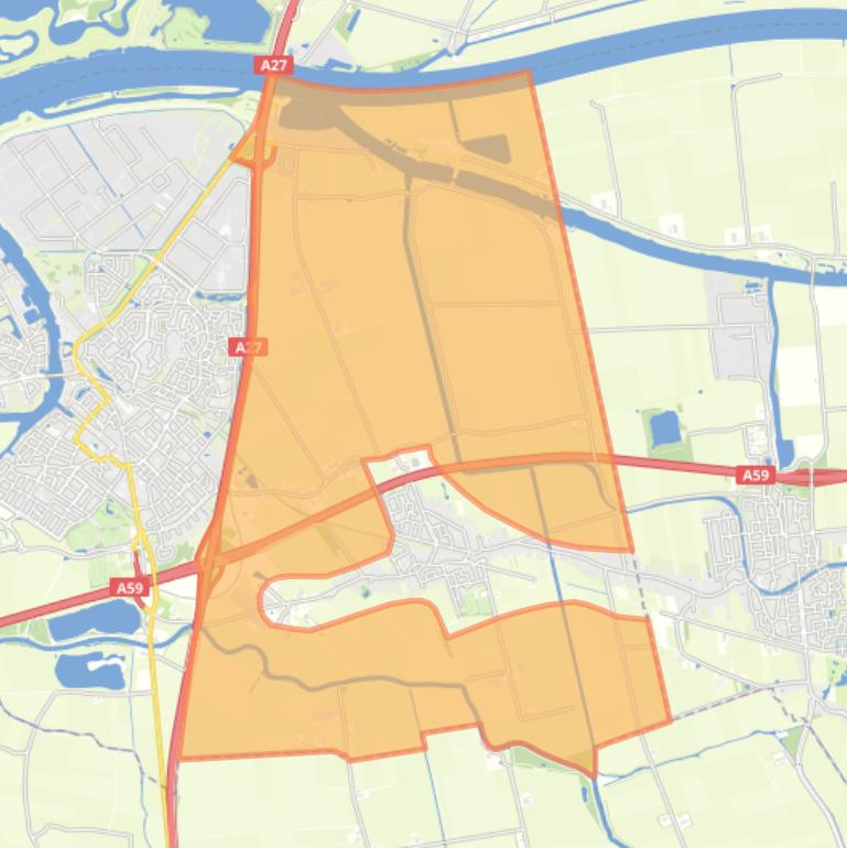 Kaart van de buurt Verspreide huizen Raamsdonk.