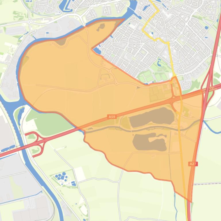 Kaart van de buurt Verspreide huizen Raamsdonksveer.