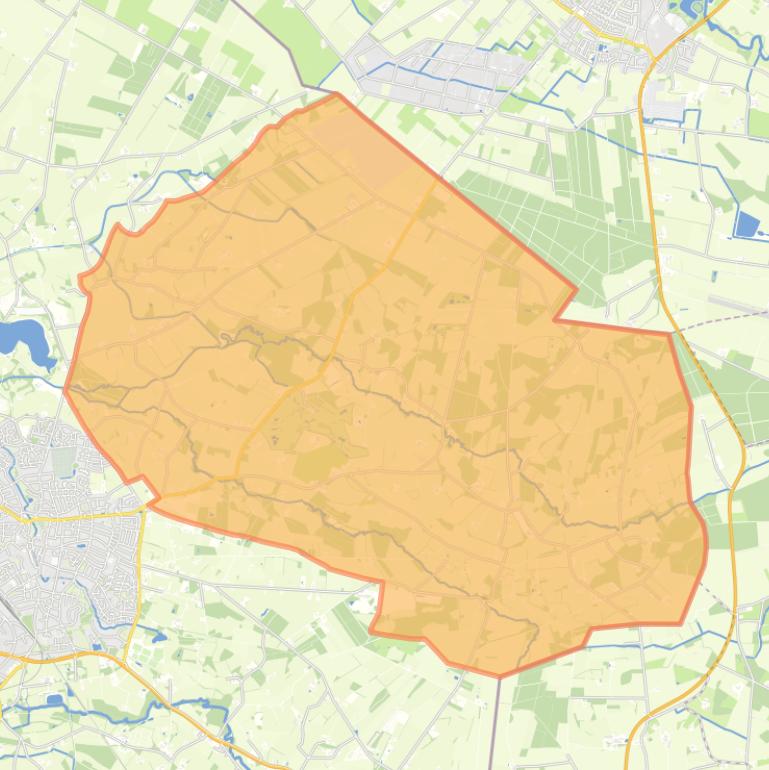 Kaart van de buurt Verspreide huizen Ratum Henxel Huppel.