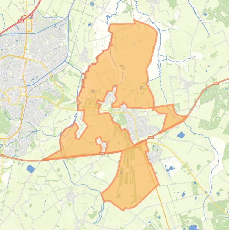 Kaart van de buurt Verspreide huizen Rolde.