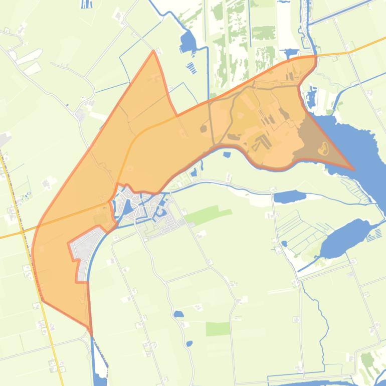 Kaart van de buurt Verspreide huizen ten noorden van Blokzijl.