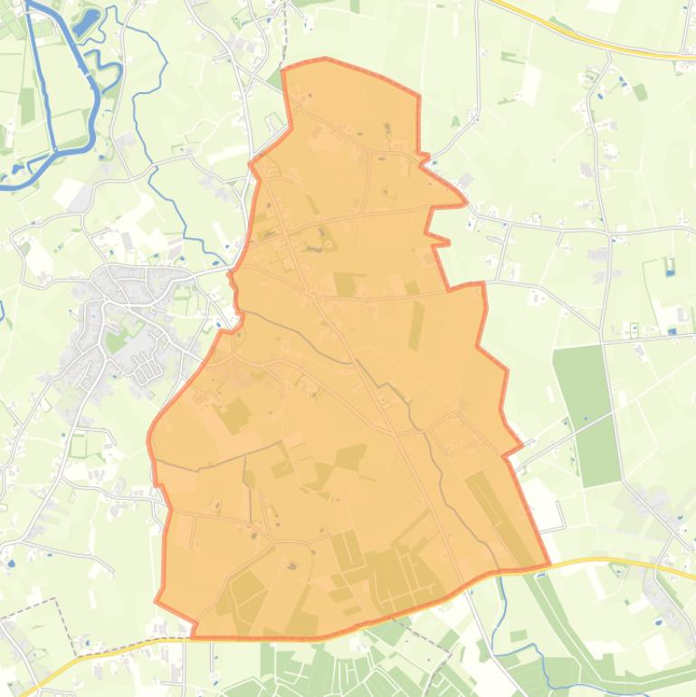 Kaart van de buurt Verspreide huizen ten oosten van Gemonde.