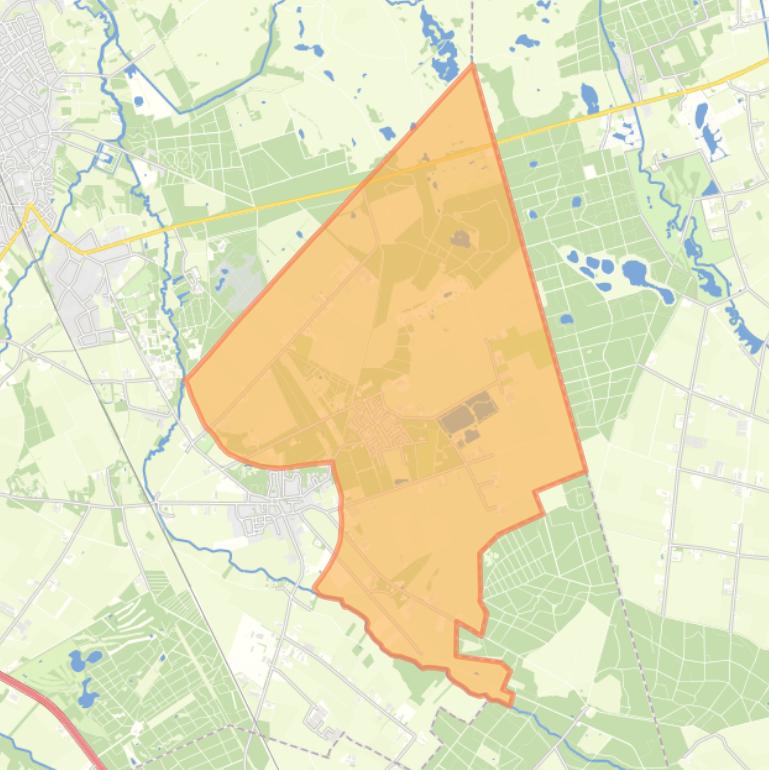 Kaart van de buurt Verspreide huizen ten oosten van Sterksel.