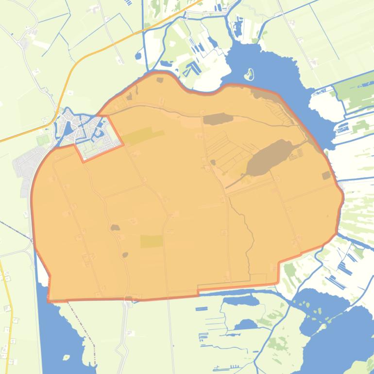 Kaart van de buurt Verspreide huizen ten zuiden van Blokzijl.