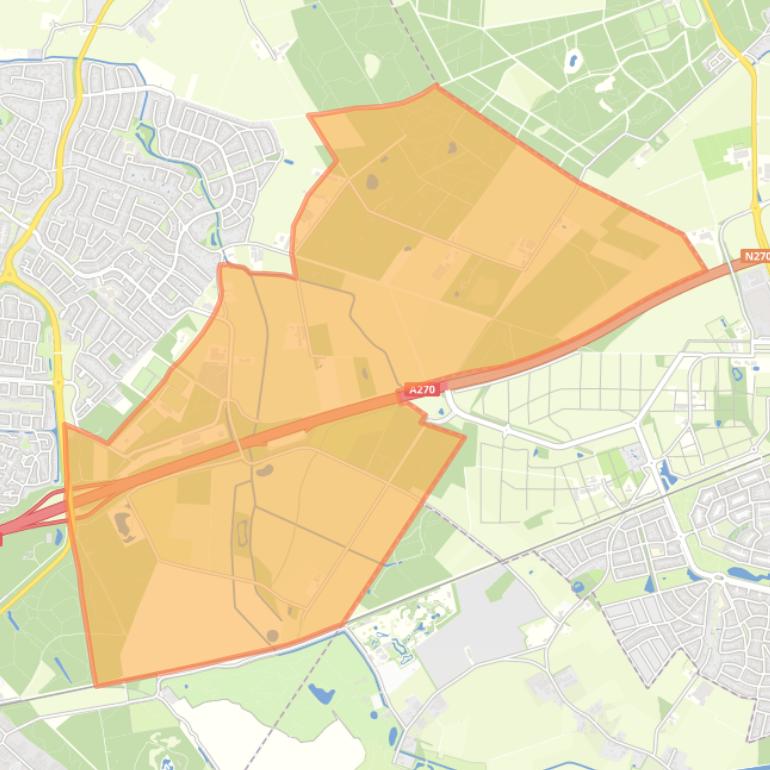 Kaart van de buurt Verspreide huizen ten zuidoosten van Nuenen.